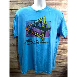 Vintage Rusty Surfboards America Blue Retro Tee Shirt Large 22x28